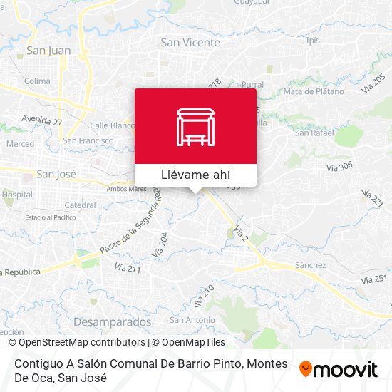 Mapa de Contiguo A Salón Comunal De Barrio Pinto, Montes De Oca