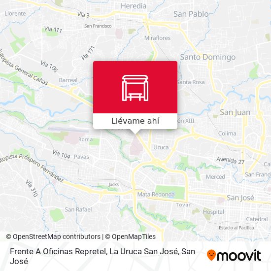 Mapa de Frente A Oficinas Repretel, La Uruca San José
