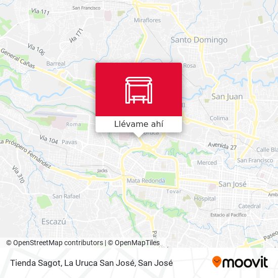 Mapa de Tienda Sagot, La Uruca San José