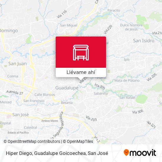 Mapa de Hiper Diego, Guadalupe Goicoechea