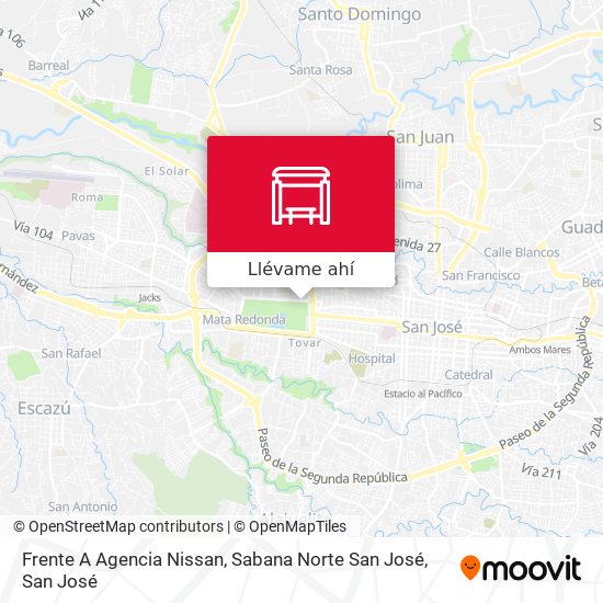 Mapa de Frente A Agencia Nissan, Sabana Norte San José