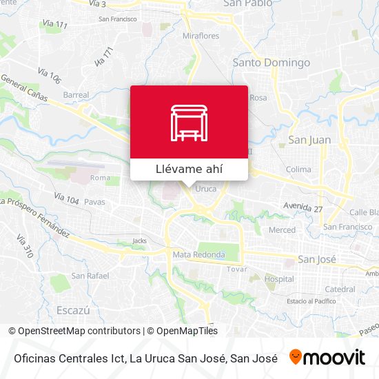 Mapa de Oficinas Centrales Ict, La Uruca San José