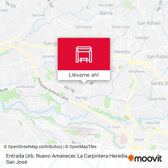 Mapa de Entrada Urb. Nuevo Amanecer, La Carpintera Heredia