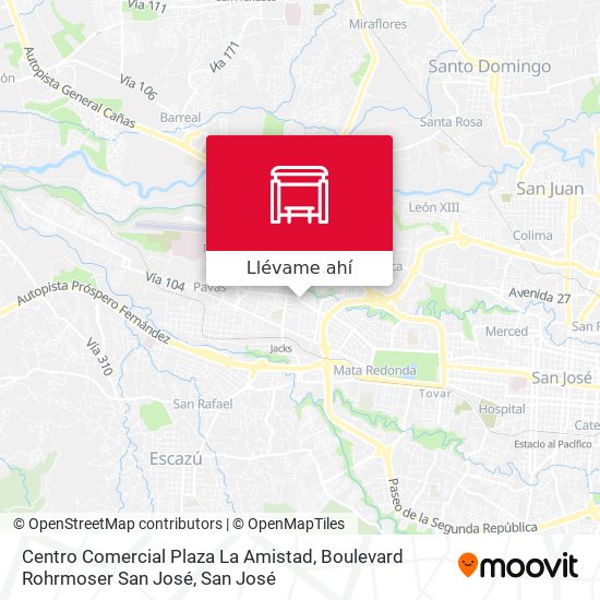 Mapa de Centro Comercial Plaza La Amistad, Boulevard Rohrmoser San José