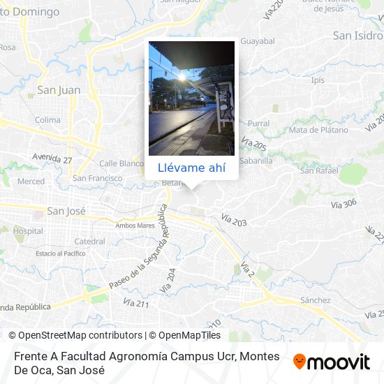 Mapa de Frente A Facultad Agronomía Campus Ucr, Montes De Oca