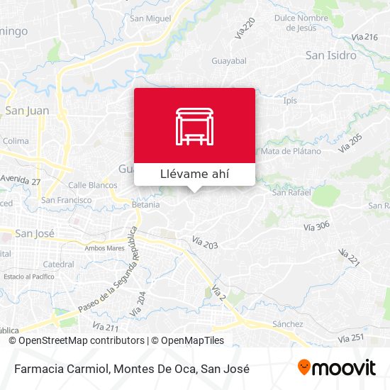 Mapa de Farmacia Carmiol, Montes De Oca