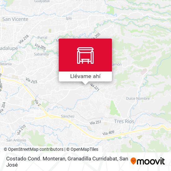 Mapa de Costado Cond. Monteran, Granadilla Curridabat