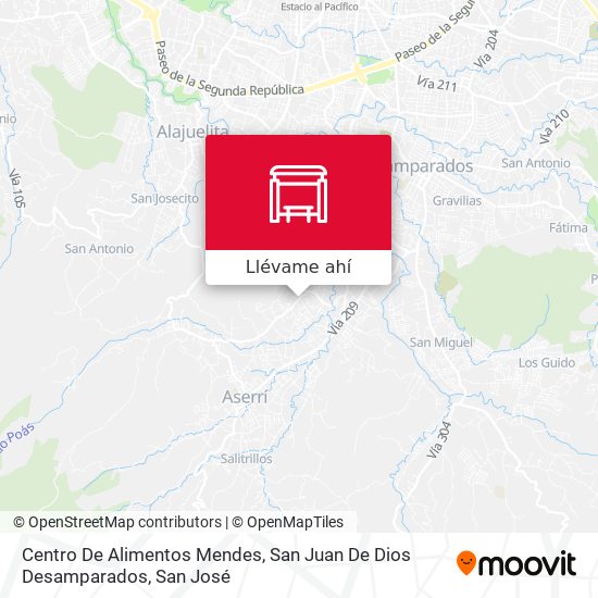 Mapa de Centro De Alimentos Mendes, San Juan De Dios Desamparados