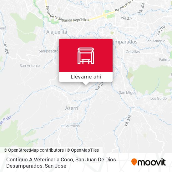 Mapa de Contiguo A Veterinaria Coco, San Juan De Dios Desamparados