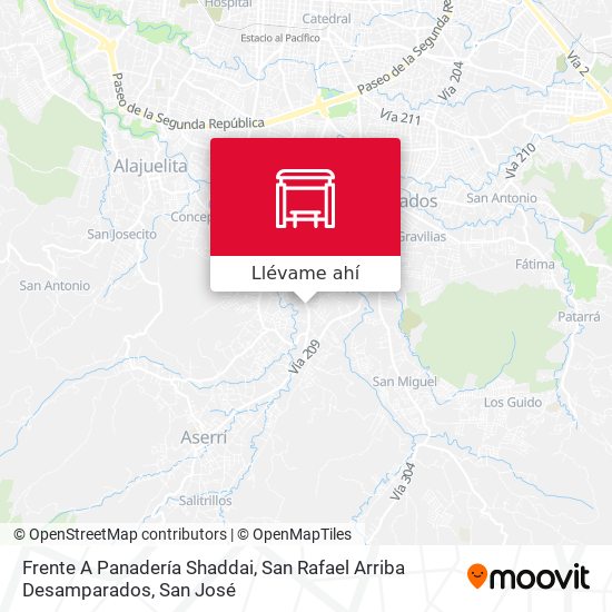 Mapa de Frente A Panadería Shaddai, San Rafael Arriba Desamparados