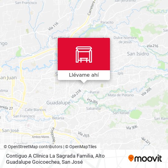 Mapa de Contiguo A Clínica La Sagrada Familia, Alto Guadalupe Goicoechea