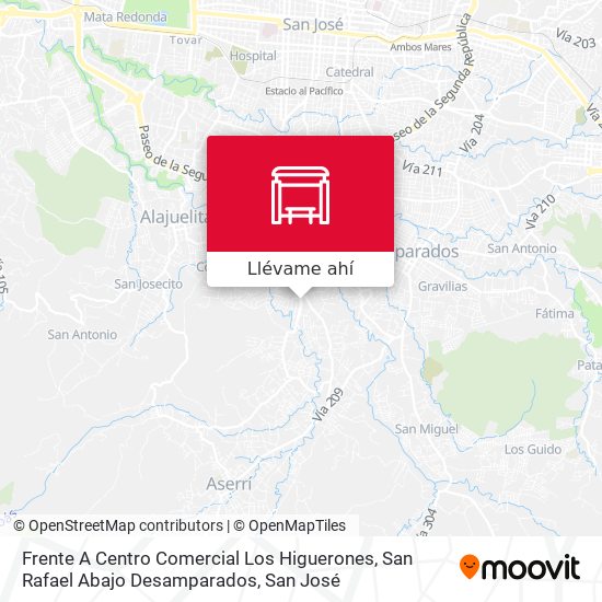 Mapa de Frente A Centro Comercial Los Higuerones, San Rafael Abajo Desamparados