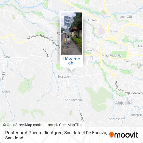 Mapa de Posterior A Puente Río Agres, San Rafael De Escazú