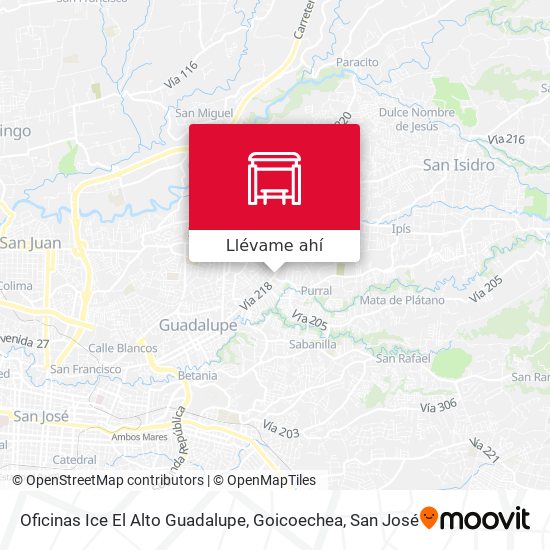Mapa de Oficinas Ice El Alto Guadalupe, Goicoechea