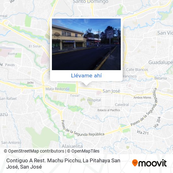 Mapa de Contiguo A Rest. Machu Picchu, La Pitahaya San José