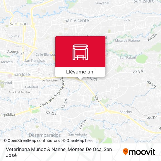 Mapa de Veterinaría Muñoz & Nanne, Montes De Oca