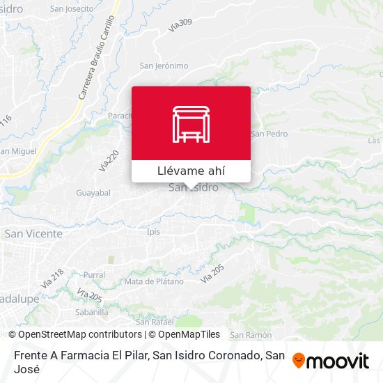 Mapa de Frente A Farmacia El Pilar, San Isidro Coronado