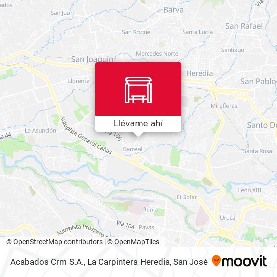 Mapa de Acabados Crm S.A., La Carpintera Heredia