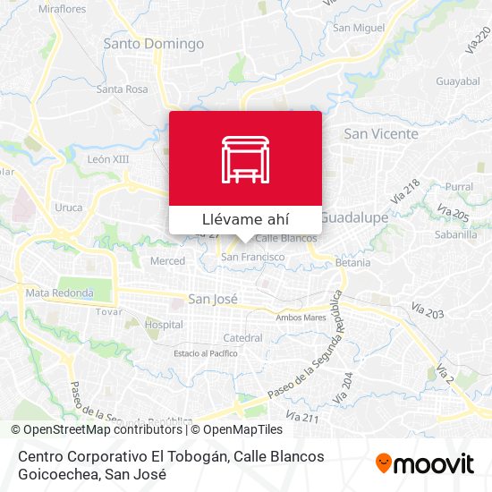 Mapa de Centro Corporativo El Tobogán, Calle Blancos Goicoechea