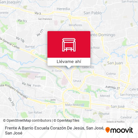 Mapa de Frente A Barrio Escuela Corazón De Jesús, San José