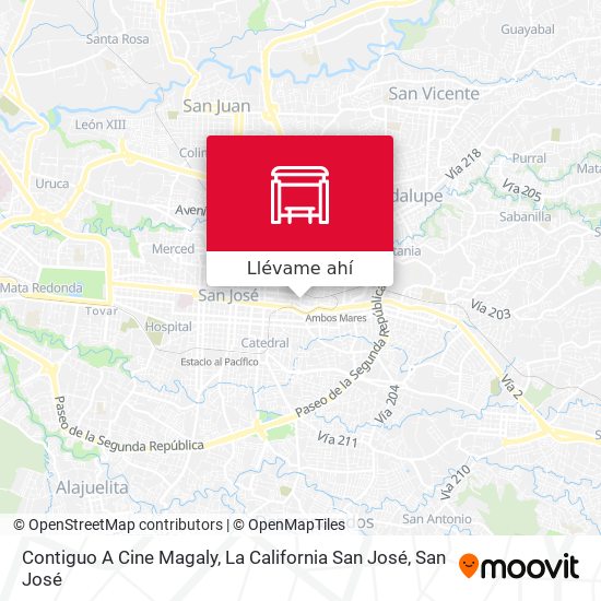 Mapa de Contiguo A Cine Magaly, La California San José