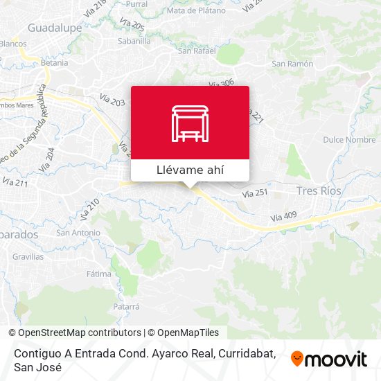 Mapa de Contiguo A Entrada Cond. Ayarco Real, Curridabat