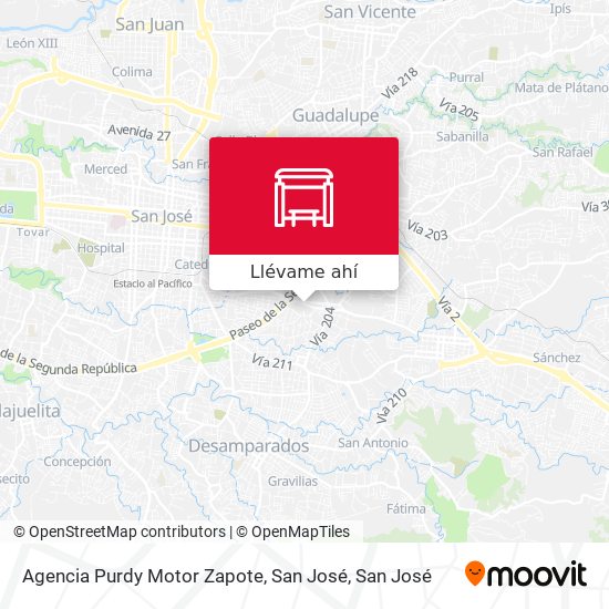 Mapa de Agencia Purdy Motor Zapote, San José