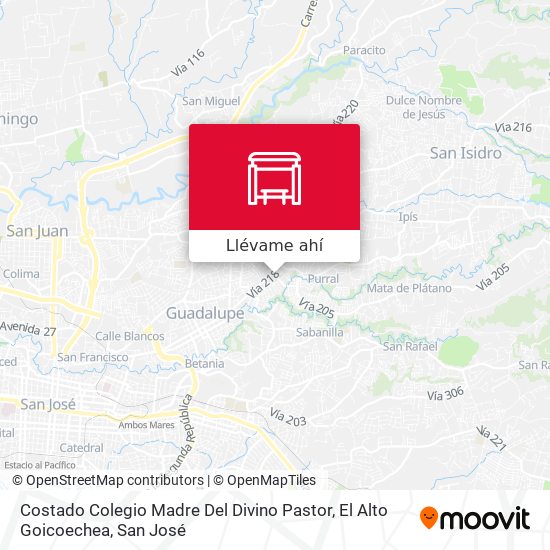 Mapa de Costado Colegio Madre Del Divino Pastor, El Alto Goicoechea