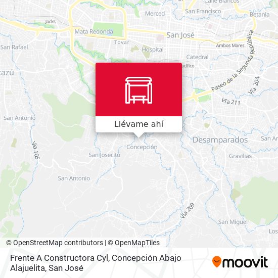 Mapa de Frente A Constructora Cyl, Concepción Abajo Alajuelita