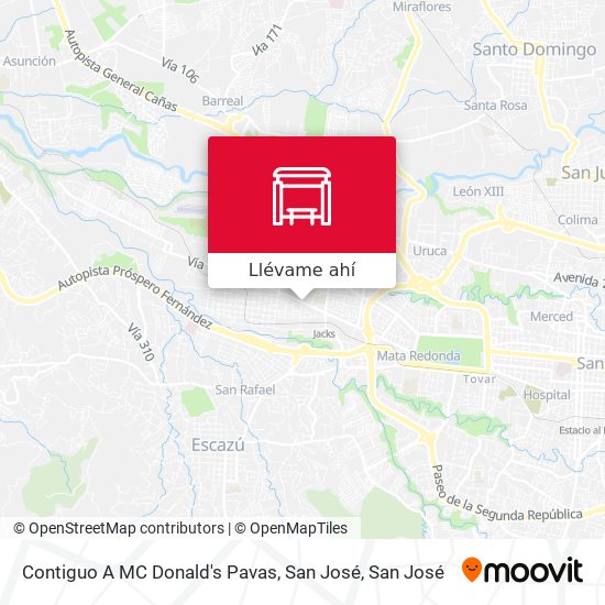Mapa de Contiguo A MC Donald's Pavas, San José