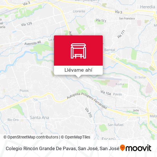 Mapa de Colegio Rincón Grande De Pavas, San José