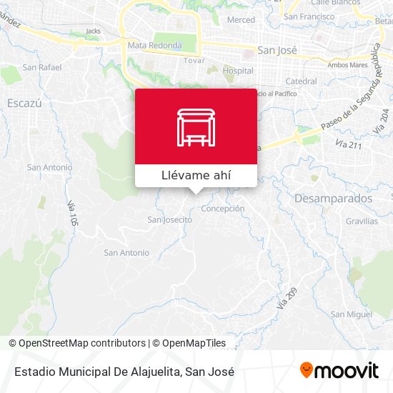 Mapa de Estadio Municipal De Alajuelita