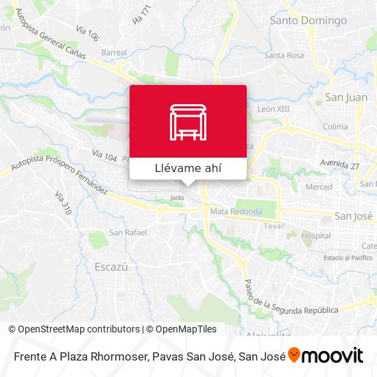 Mapa de Frente A Plaza Rhormoser, Pavas San José