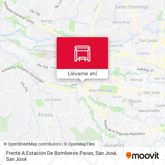 Mapa de Frente A Estación De Bomberos Pavas, San José