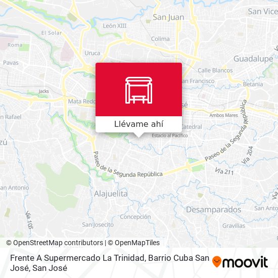 Mapa de Frente A Supermercado La Trinidad, Barrio Cuba San José