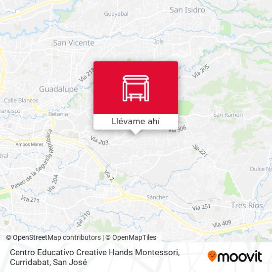 Mapa de Centro Educativo Creative Hands Montessori, Curridabat