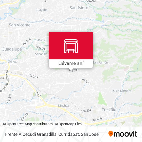 Mapa de Frente A Cecudi Granadilla, Curridabat