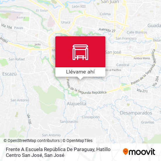 Mapa de Frente A Escuela República De Paraguay, Hatillo Centro San José