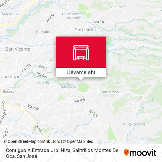 Mapa de Contiguo A Entrada Urb. Niza, Salitrillos Montes De Oca