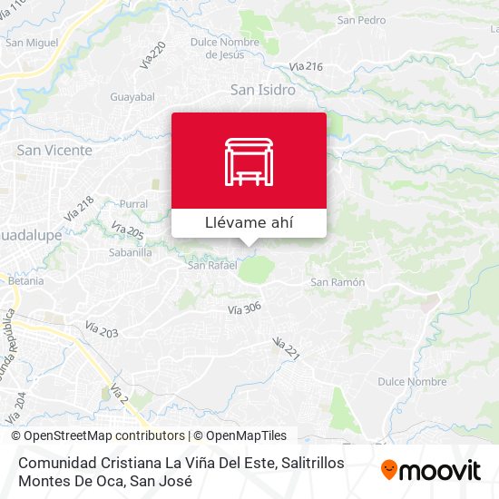 Mapa de Comunidad Cristiana La Viña Del Este, Salitrillos Montes De Oca