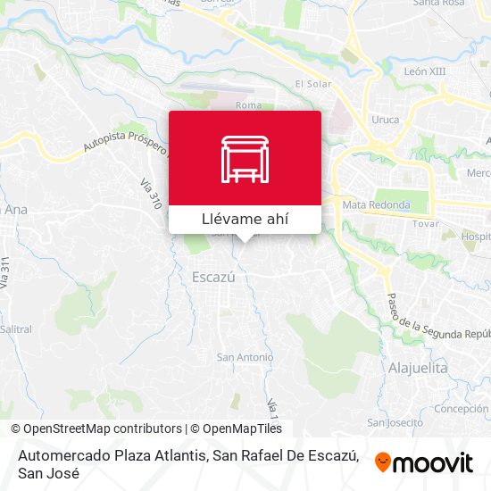 Mapa de Automercado Plaza Atlantis, San Rafael De Escazú
