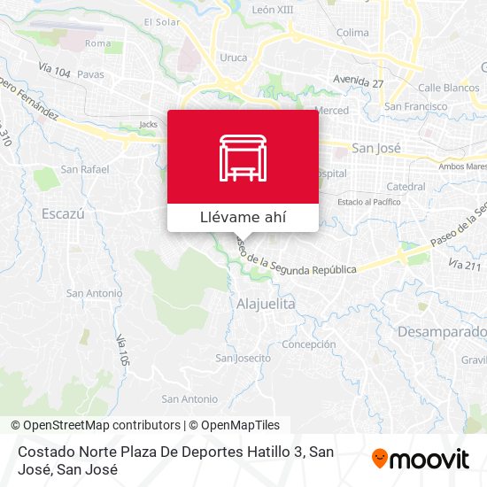 Mapa de Costado Norte Plaza De Deportes Hatillo 3, San José