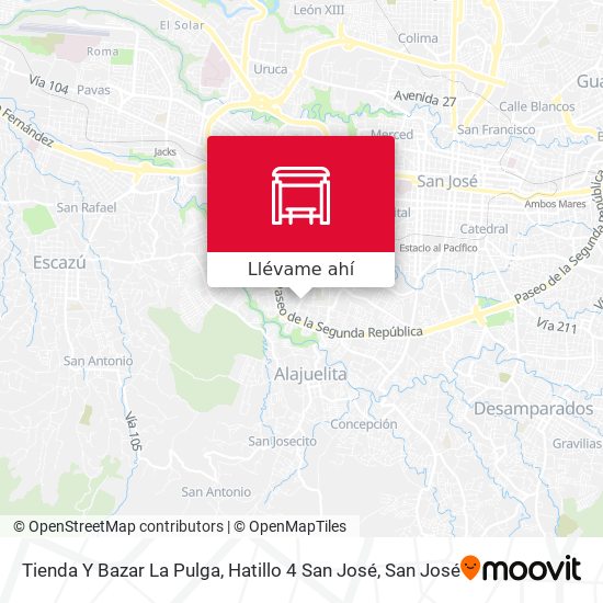Mapa de Tienda Y Bazar La Pulga, Hatillo 4 San José