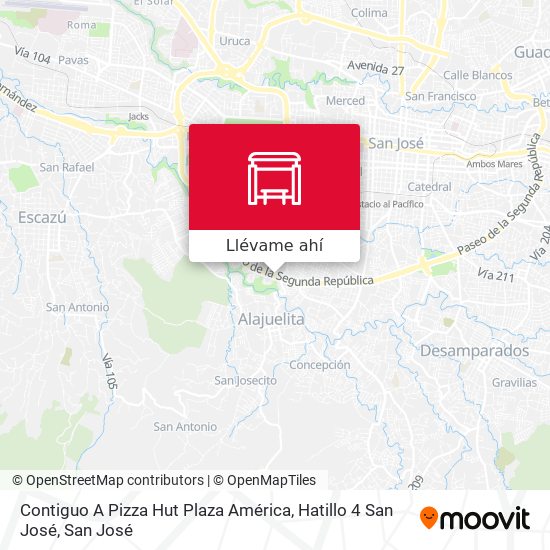Mapa de Contiguo A Pizza Hut Plaza América, Hatillo 4 San José