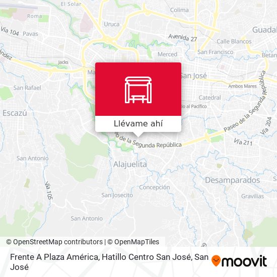 Mapa de Frente A Plaza América, Hatillo Centro San José