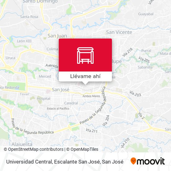 Mapa de Universidad Central, Escalante San José
