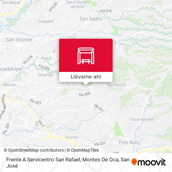 Mapa de Frente A Servicentro San Rafael, Montes De Oca