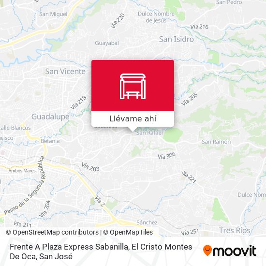 Mapa de Frente A Plaza Express Sabanilla, El Cristo Montes De Oca