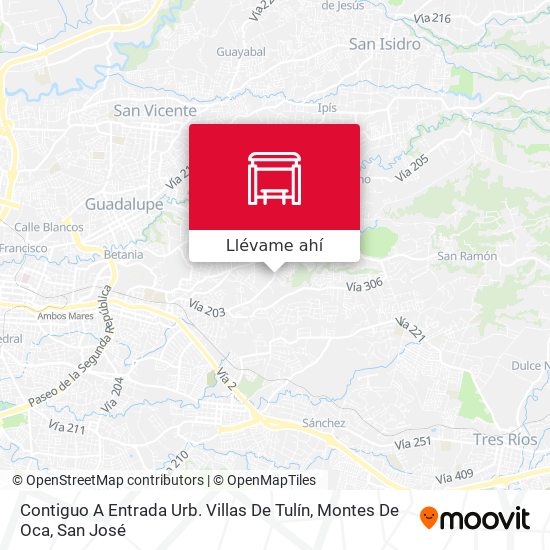 Mapa de Contiguo A Entrada Urb. Villas De Tulín, Montes De Oca