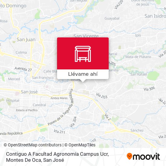 Mapa de Contiguo A Facultad Agronomía Campus Ucr, Montes De Oca